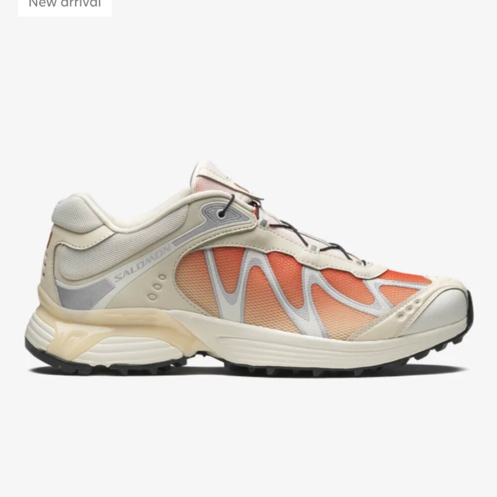 NIB - SALOMON XT-WHISPER UNISEX SNEAKER in Shortbread, Red Orange, & Silver